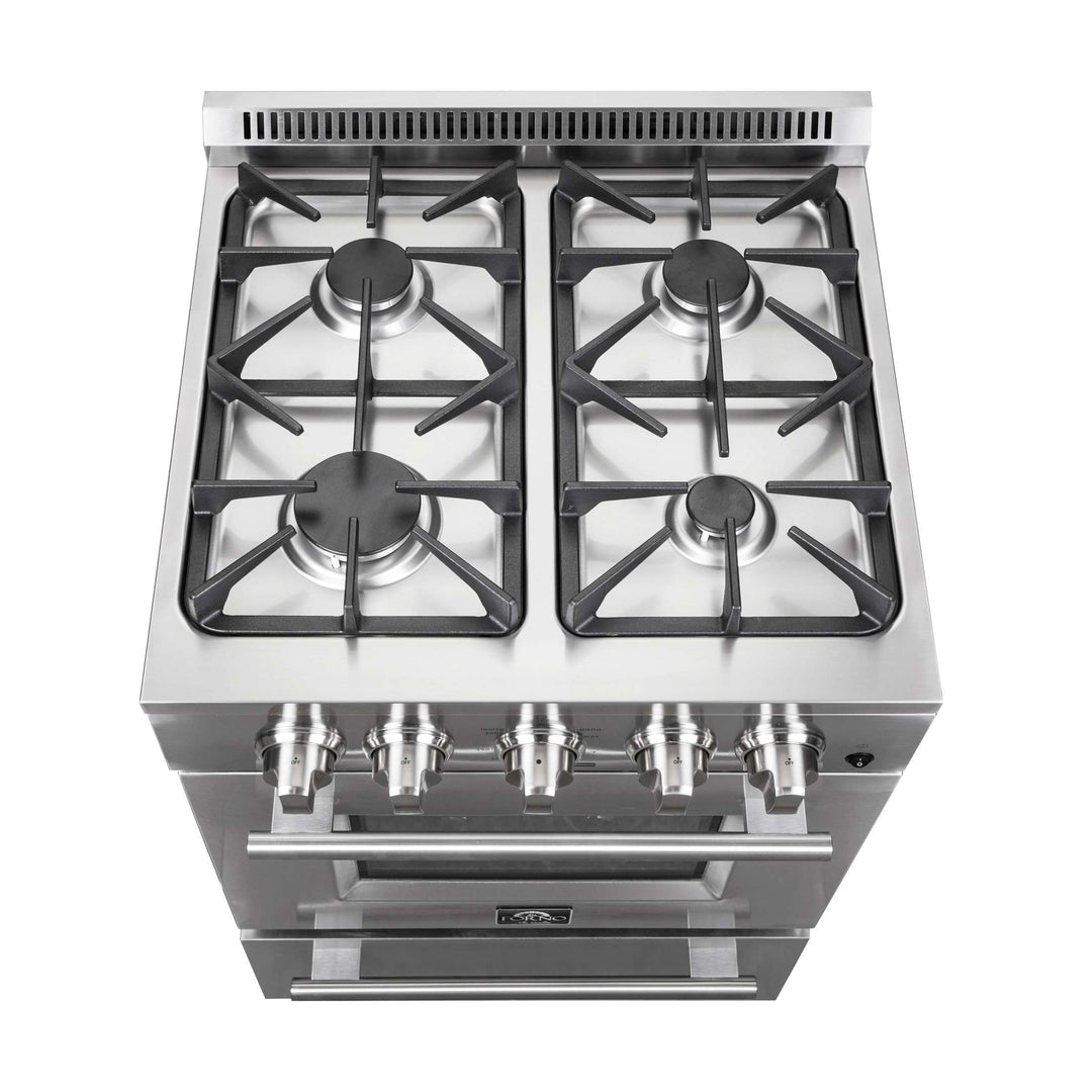 Forno Breno 24-Inch Freestanding Gas Range, Compact Design, Energy Efficient