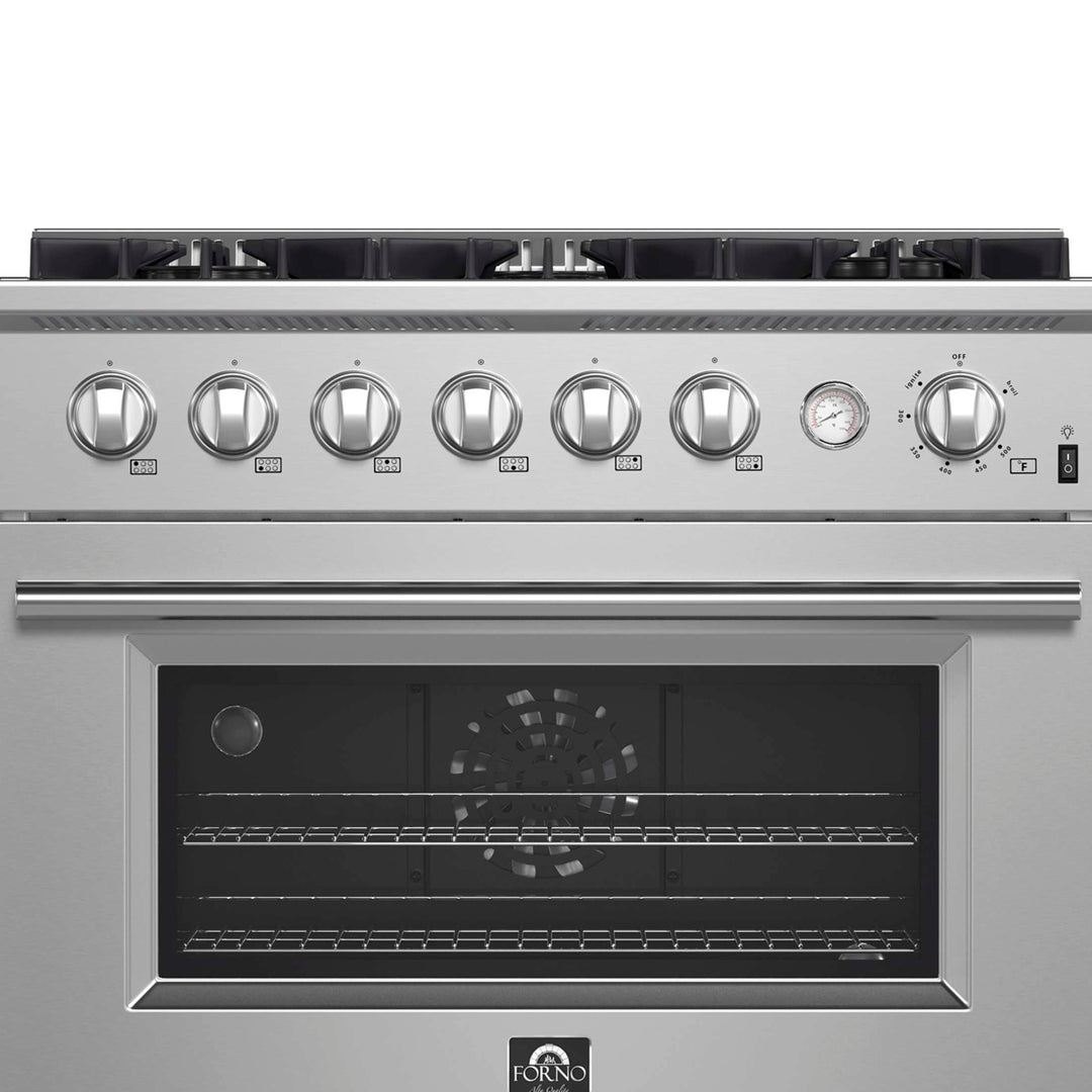 Marco 36-Inch Gas Range Stainless Steel, 6 Burners 67,000 BTU, 5.36 cu.ft. Convection Oven