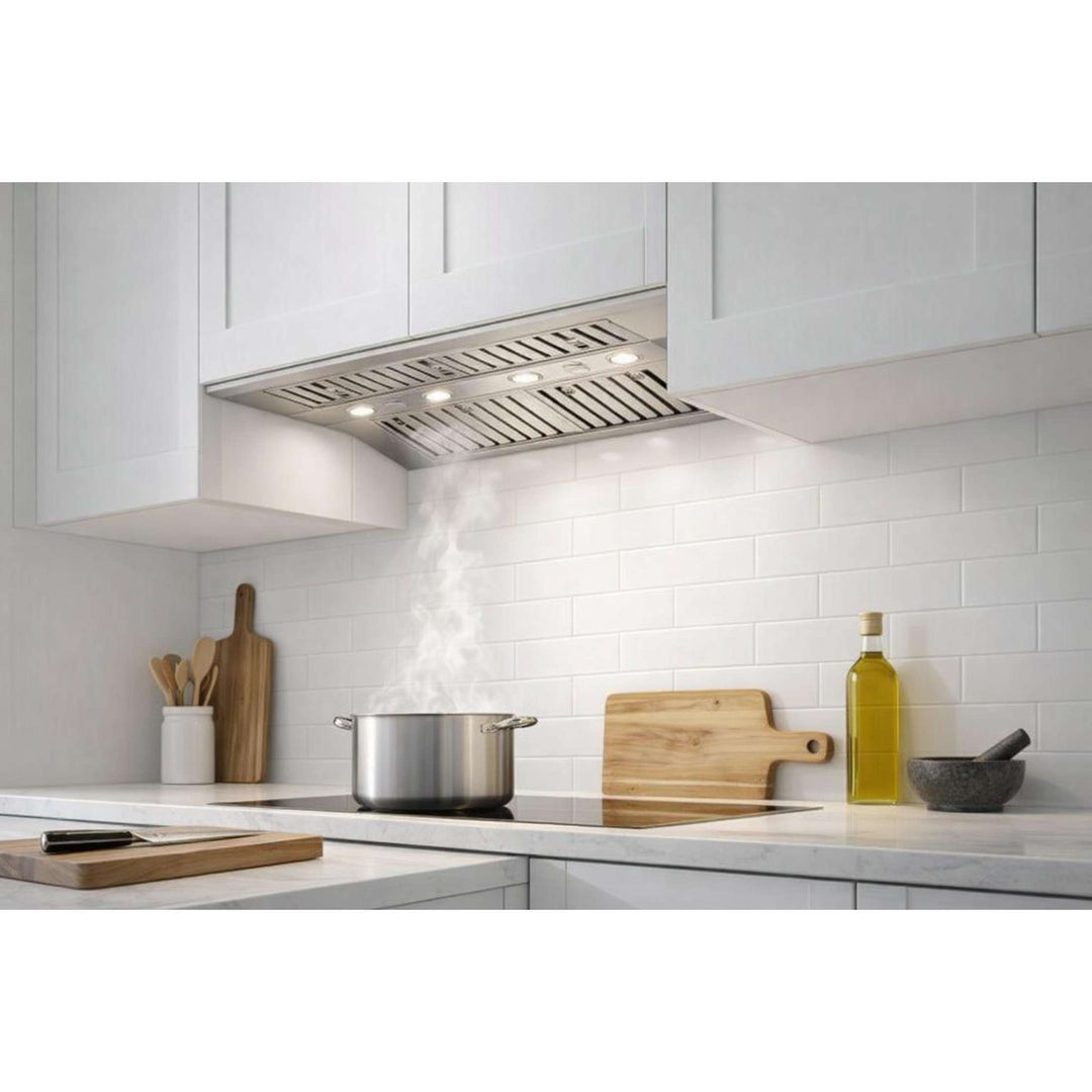 Forno Altilia 36-Inch Insert Range Hood, Stainless Steel, LED Lighting, Baffle Filters