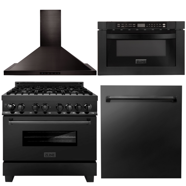 ZLINE Appliance Set – 36" Range,  Range Hood, Microwave, Dishwasher, AS-RAB-36-3