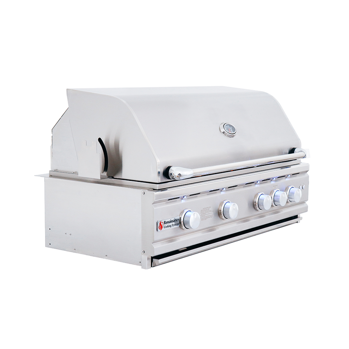38" Cutlass Pro Grill w/Rear Burner, Briquette Trays & Blue LED Lights-NG