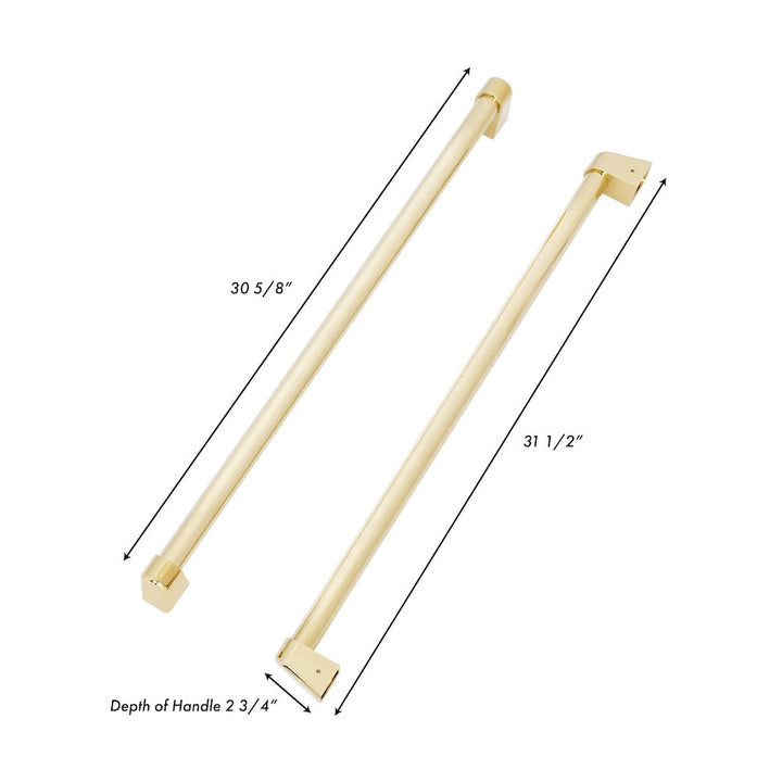 ZLINE Autograph Edition Polished Gold Traditional Handles (Set of 4) for Counter-Depth and Standard-Depth Refrigerators (RFMHZ-36-G)