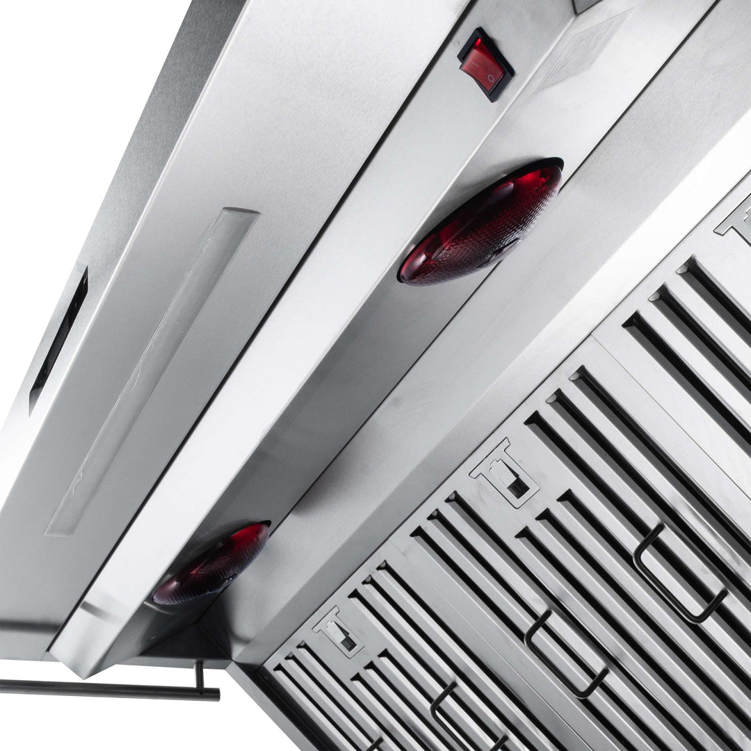 Forno Savona 48-Inch Wall Mount Range Hood, Baffle Filters, Backsplash Included
