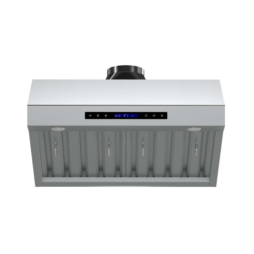 Forno Palazzo 30-Inch Wall Mounted Range Hood, Stainless Steel, Heavy Duty Baffle Filters, Remote Control