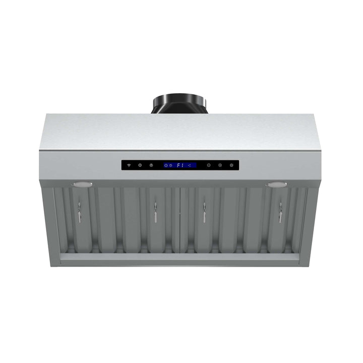 Forno Palazzo 30-Inch Wall Mounted Range Hood, Stainless Steel, Heavy Duty Baffle Filters, Remote Control