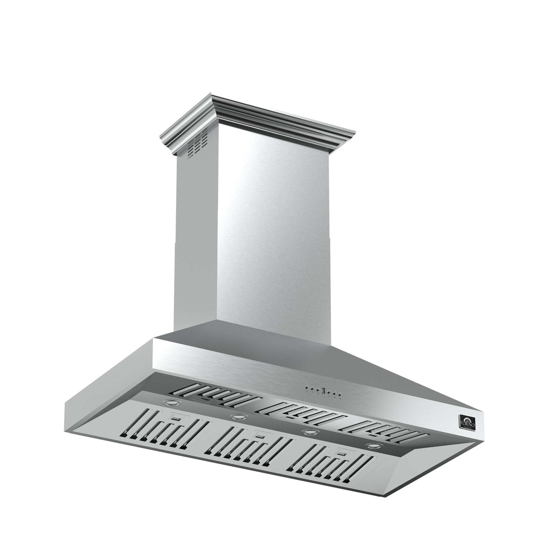 Forno Orvieto 48-Inch Wall Mount Range Hood, LED Lighting, Heavy Duty, Stainless Steel