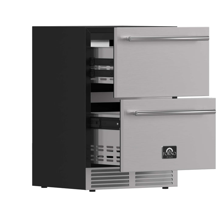 Forno Cosenza 24" Built-In Indoor/Outdoor Drawer Freezer with Ice Maker, 4.69 cu.ft.