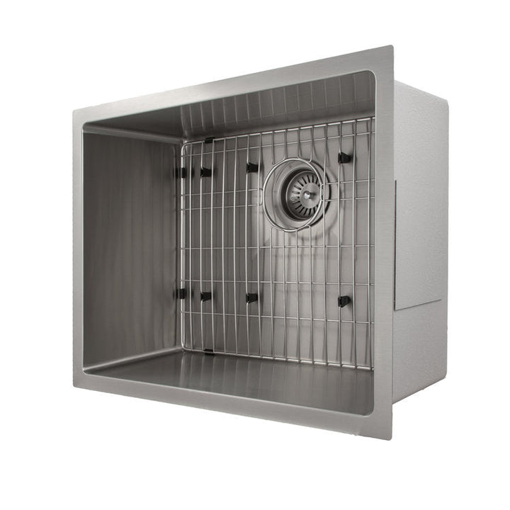 ZLINE 23 in. Meribel Undermount Single Bowl Stainless Steel Kitchen Sink with Bottom Grid (SRS-23)