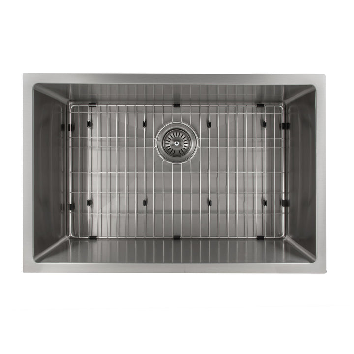 ZLINE 30 in. Meribel Undermount Single Bowl Stainless Steel Kitchen Sink with Bottom Grid (SRS-30)
