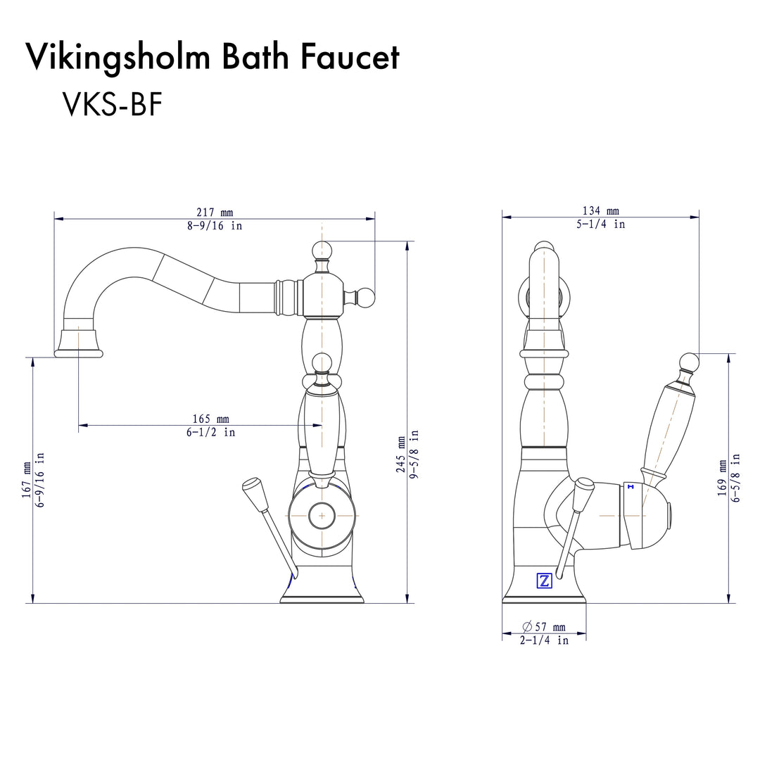 ZLINE Vikingsholm Bath Faucet in Oil Rubbed Bronze (VKS-BF-ORB)