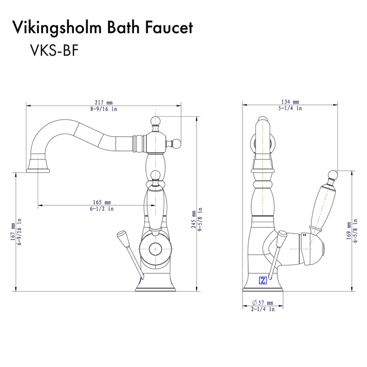 ZLINE Vikingsholm Bath Faucet in Oil Rubbed Bronze (VKS-BF-ORB)
