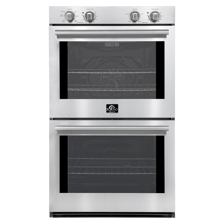 Forno Vomero 30-Inch Double Wall Oven, Stainless Steel, 10 cu.ft Total Capacity, 7100W Convection, Mechanical Controls, Self-Cleaning Function