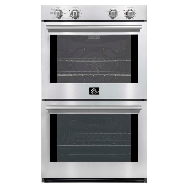 Forno Vomero 30-Inch Double Wall Oven, Stainless Steel, 10 cu.ft Total Capacity, 7100W Convection, Mechanical Controls, Self-Cleaning Function