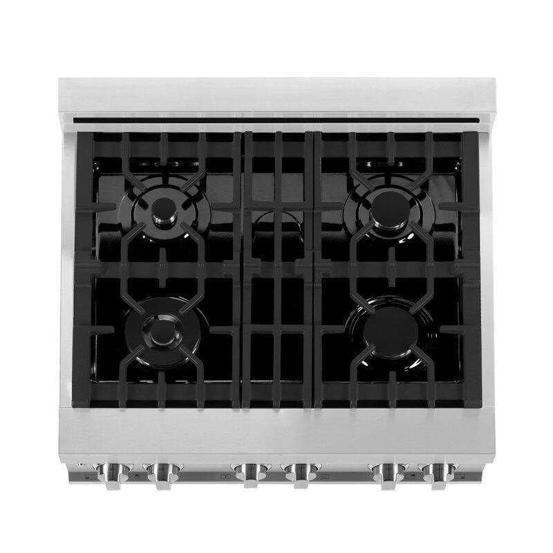 ZLINE 30 in. Kitchen Appliance Package with Stainless Steel Dual Fuel Range, Traditional Over The Range Microwave and Dishwasher, 3KP-RAOTRH30-DW