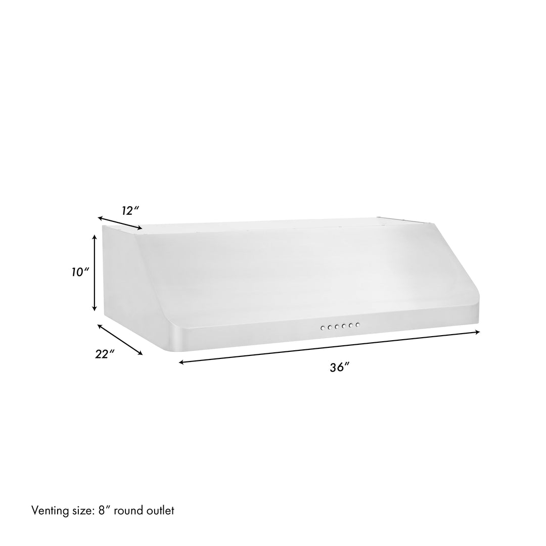 ZLINE 36 In. Alpine Series Ducted Under Cabinet Range Hood in Stainless Steel, ALP10UC-36