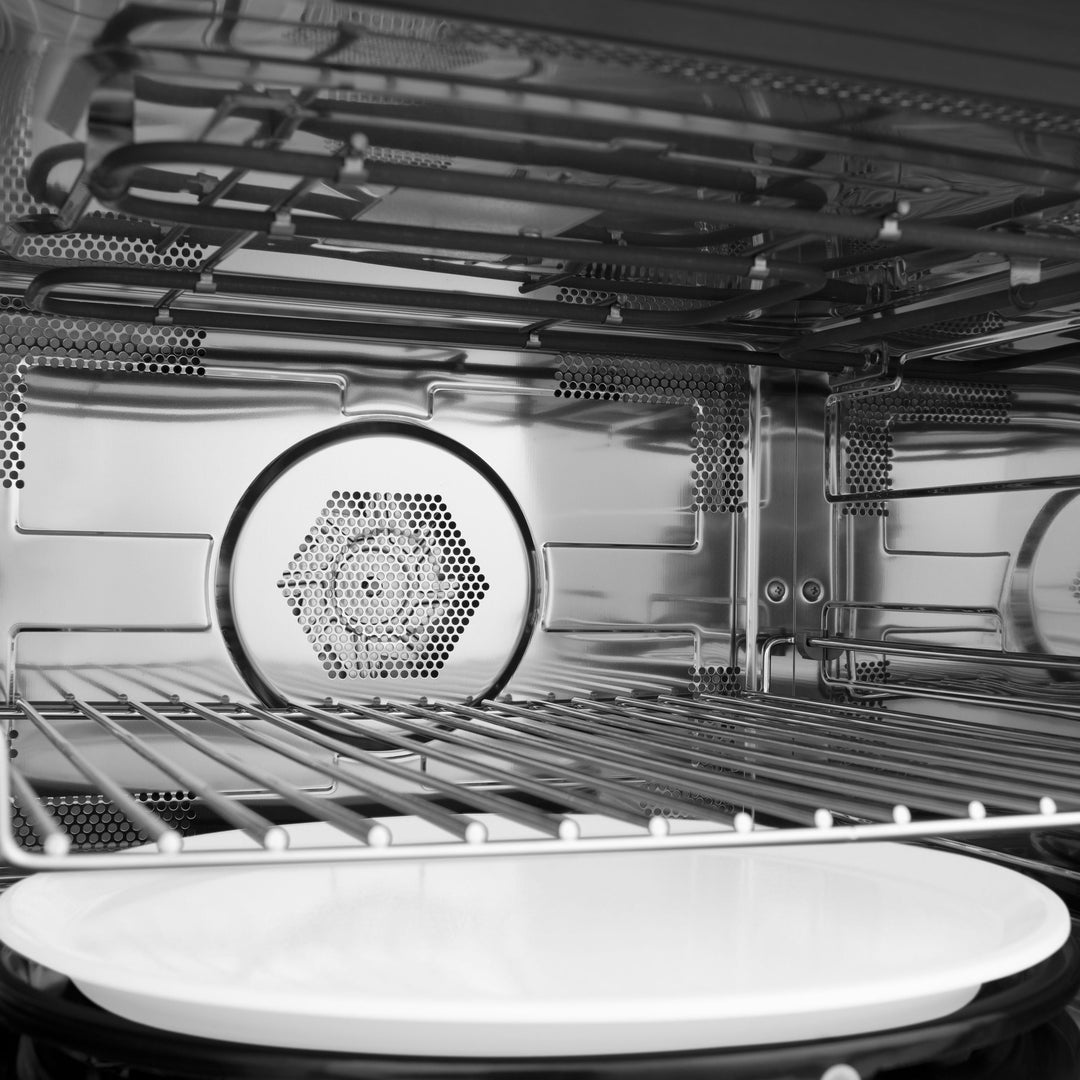 ZLINE 4-Piece Appliance Package - 30 In. Rangetop, Wall Oven, Refrigerator, and Microwave Oven in Black Stainless Steel, 4KPR-RTB30-MWAWS