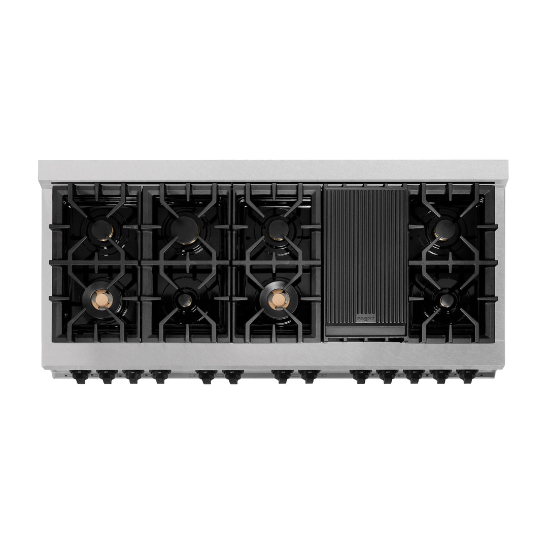 ZLINE 60 Inch Autograph Edition Dual Fuel Range in Stainless Steel with Matte Black Accents, RASZ-60-MB
