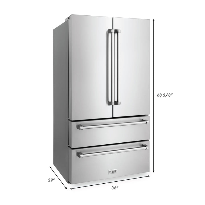 ZLINE Appliance Package - 30 In. Rangetop, Wall Oven, Refrigerator and Microwave Oven in Stainless Steel, 4KPR-RT30-MWAWS