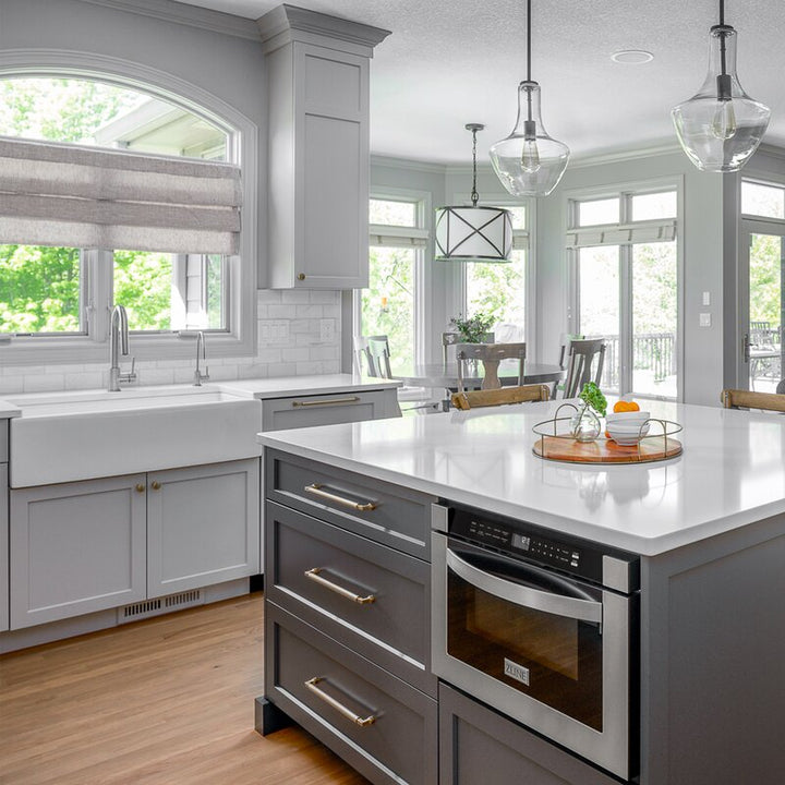 ZLINE Appliance Package - 30 in. Dual Fuel Range, 30 in. Range Hood, Microwave Drawer, 3 Rack Dishwasher, 4KP-RARH30-MWDWV