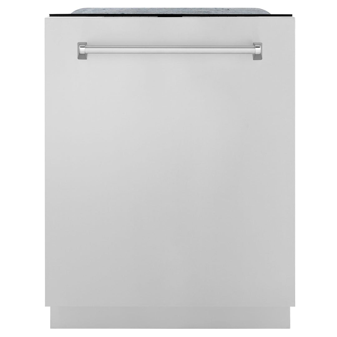 ZLINE Appliance Package - 36" Dual Fuel Range, Range Hood, Microwave Drawer, Dishwasher, Refrigerator with Water and Ice Dispenser, 5KPRW-RARH36-MWDWM