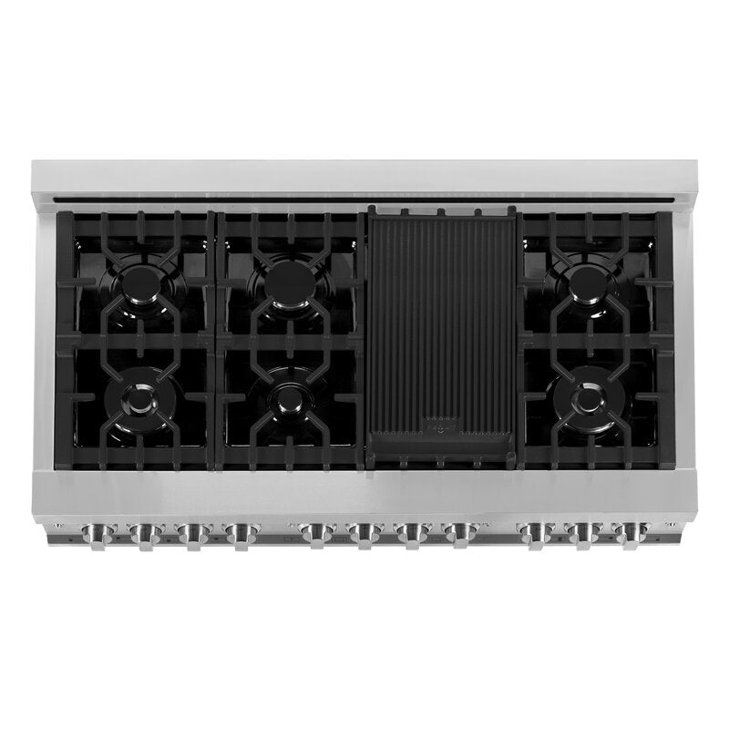 ZLINE Appliance Package - 48 In. Dual Fuel Range, Range Hood, Microwave Oven, 3 Rack Dishwasher, 4KP-RARH48-MODWV