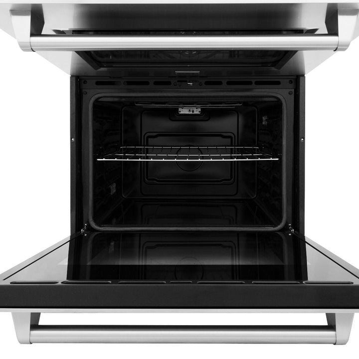 ZLINE Appliance Package - 48 In. Rangetop, Range Hood, Refrigerator with Water and Ice Dispenser and Double Wall Oven, 4KPRW-RTRH48-AWD