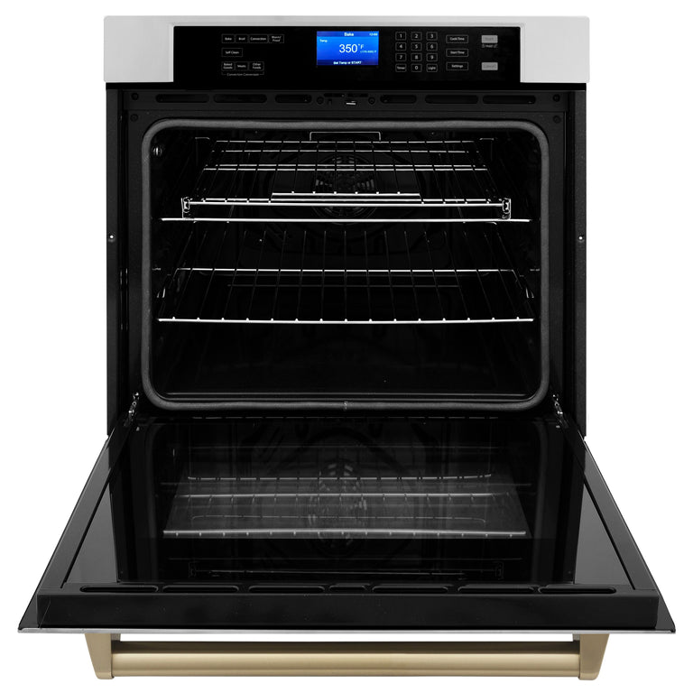 ZLINE Autograph Bronze Package - 48" Rangetop, 48" Range Hood, Dishwasher, Built-In Refrigerator, Microwave Oven, Wall Oven