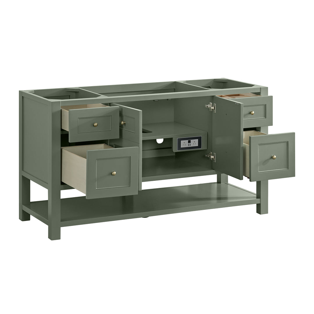 Breckenridge 60" Single Vanity, Smokey Celadon, w/ 3 CM White Zeus Quartz Top