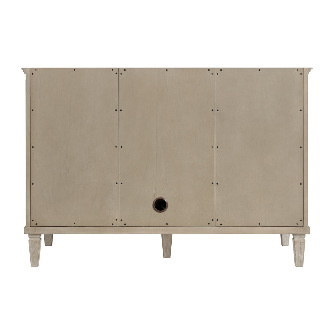 Lorelai 48" Single Vanity, Whitewashed Oak w/ 3 CM Victorian Silver Silestone Top w/FreePower Wireless Charger