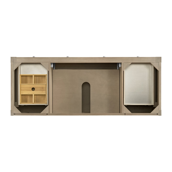 Breckenridge 60" Single Vanity, Whitewashed Oak, w/ 3 CM Lime Delight Quartz Top