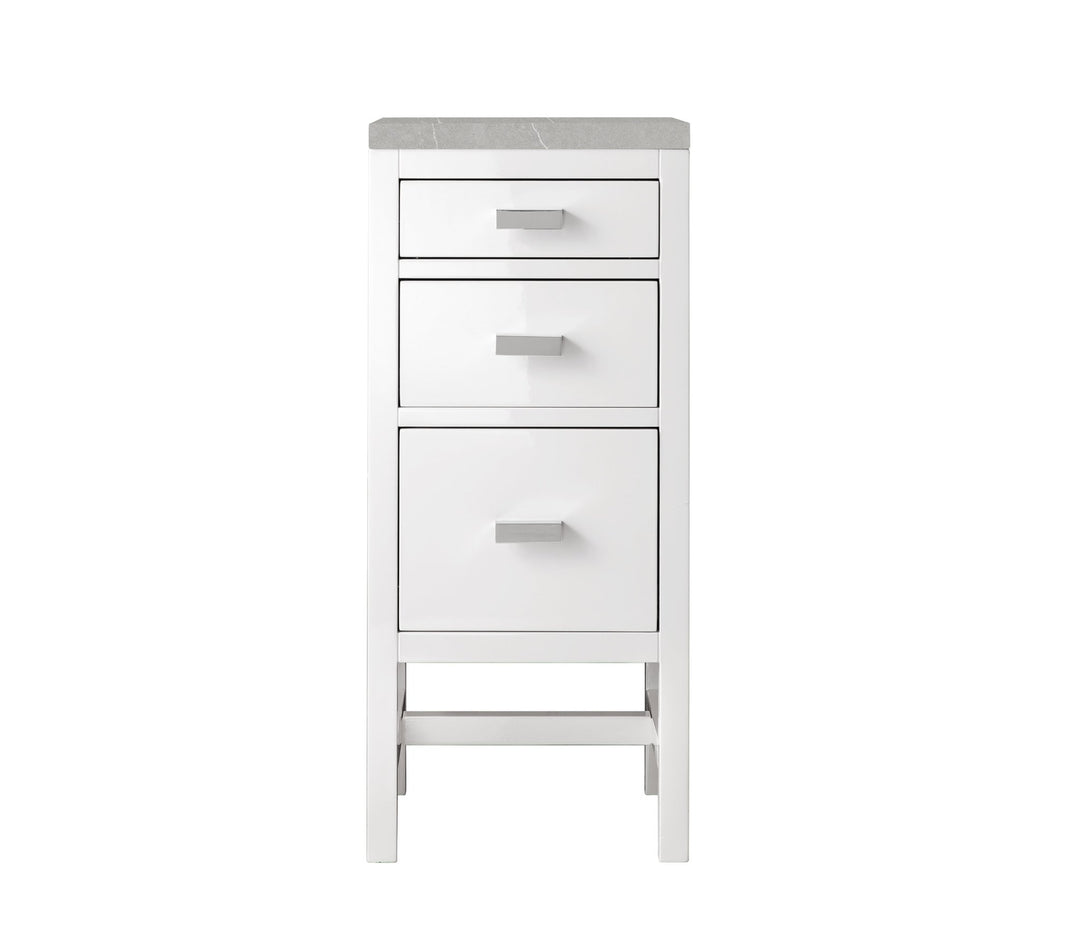 Addison 15" Base Cabinet, Glossy White w/ 3 CM Eternal Serena Top