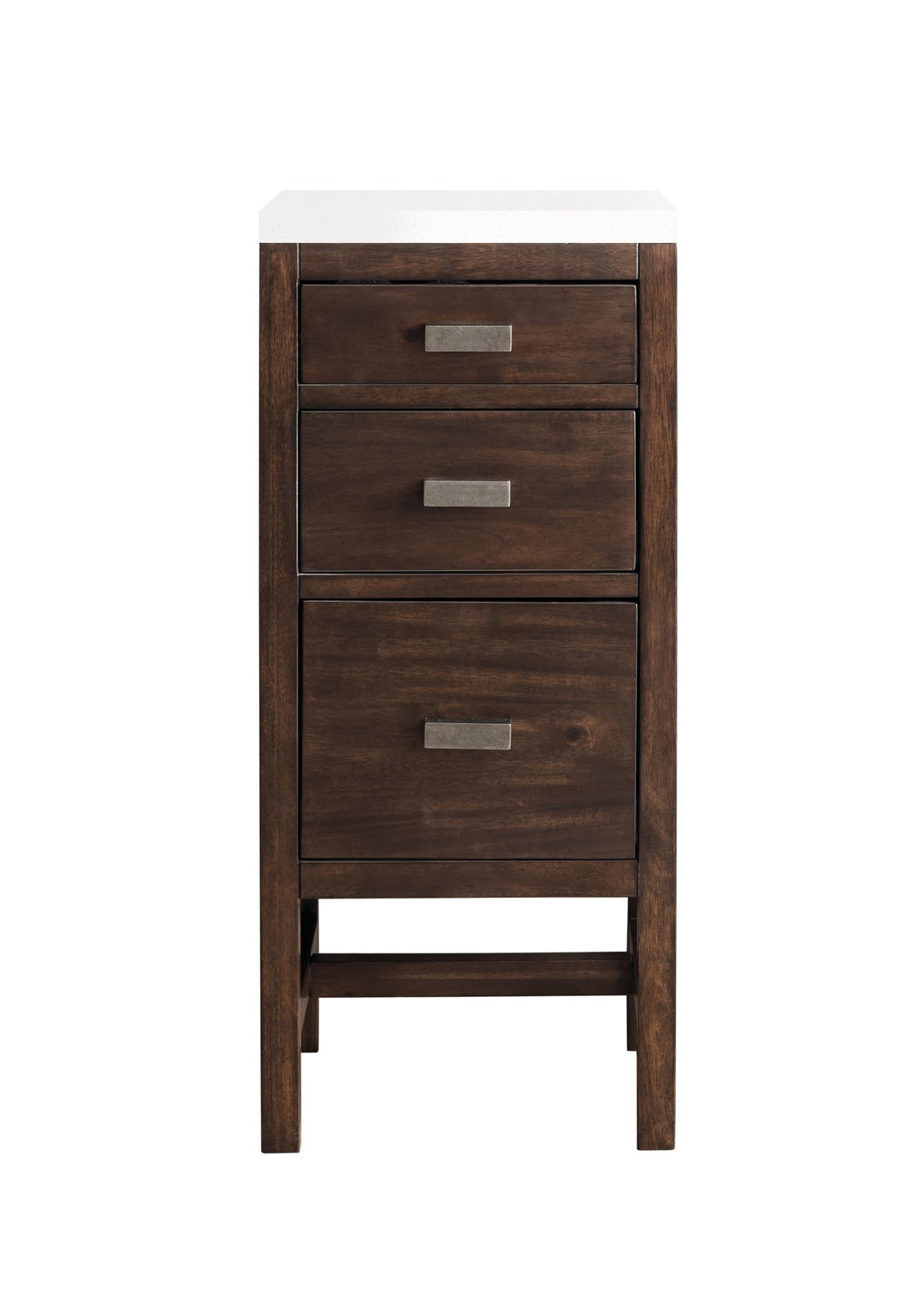 Addison 15" Base Cabinet, Mid-Century Acacia w/ 3 CM White Zeus Silestone Top