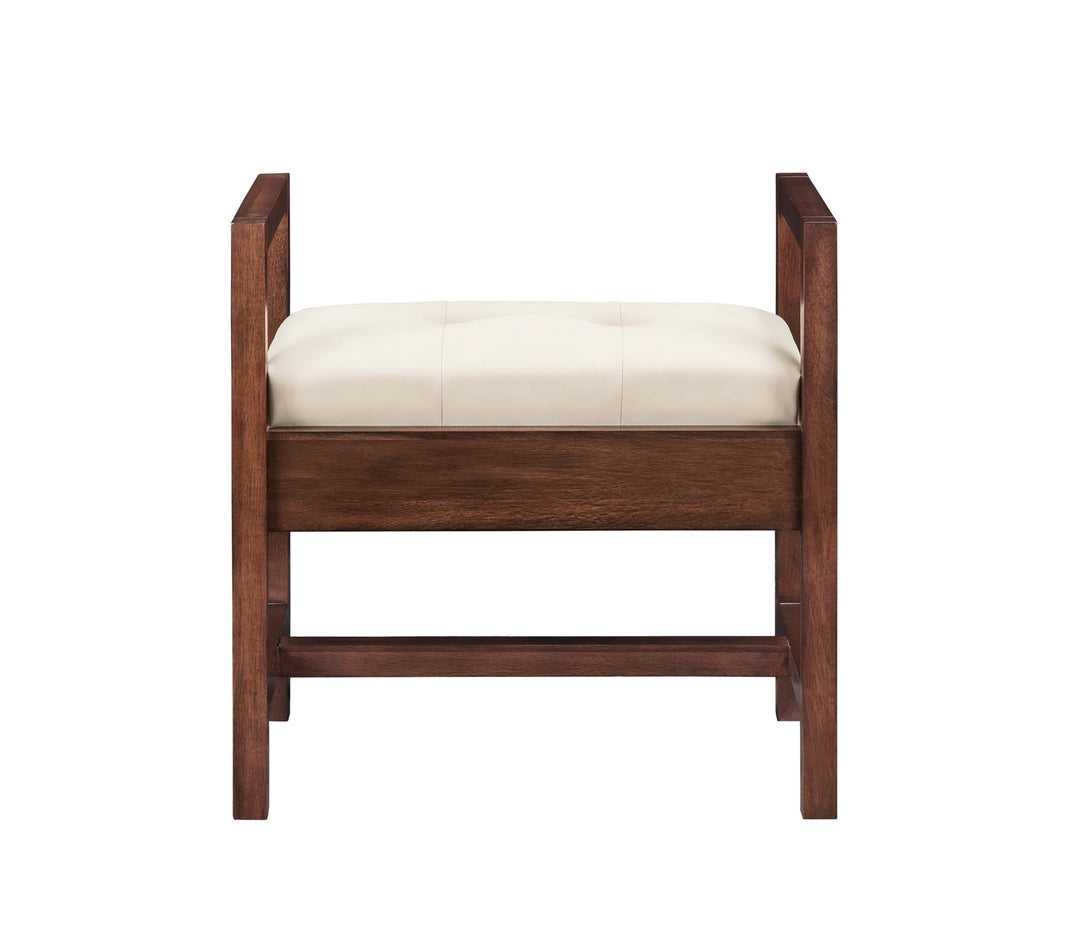 Addison 24.5" Upholstered Bench, Mid-Century Acacia