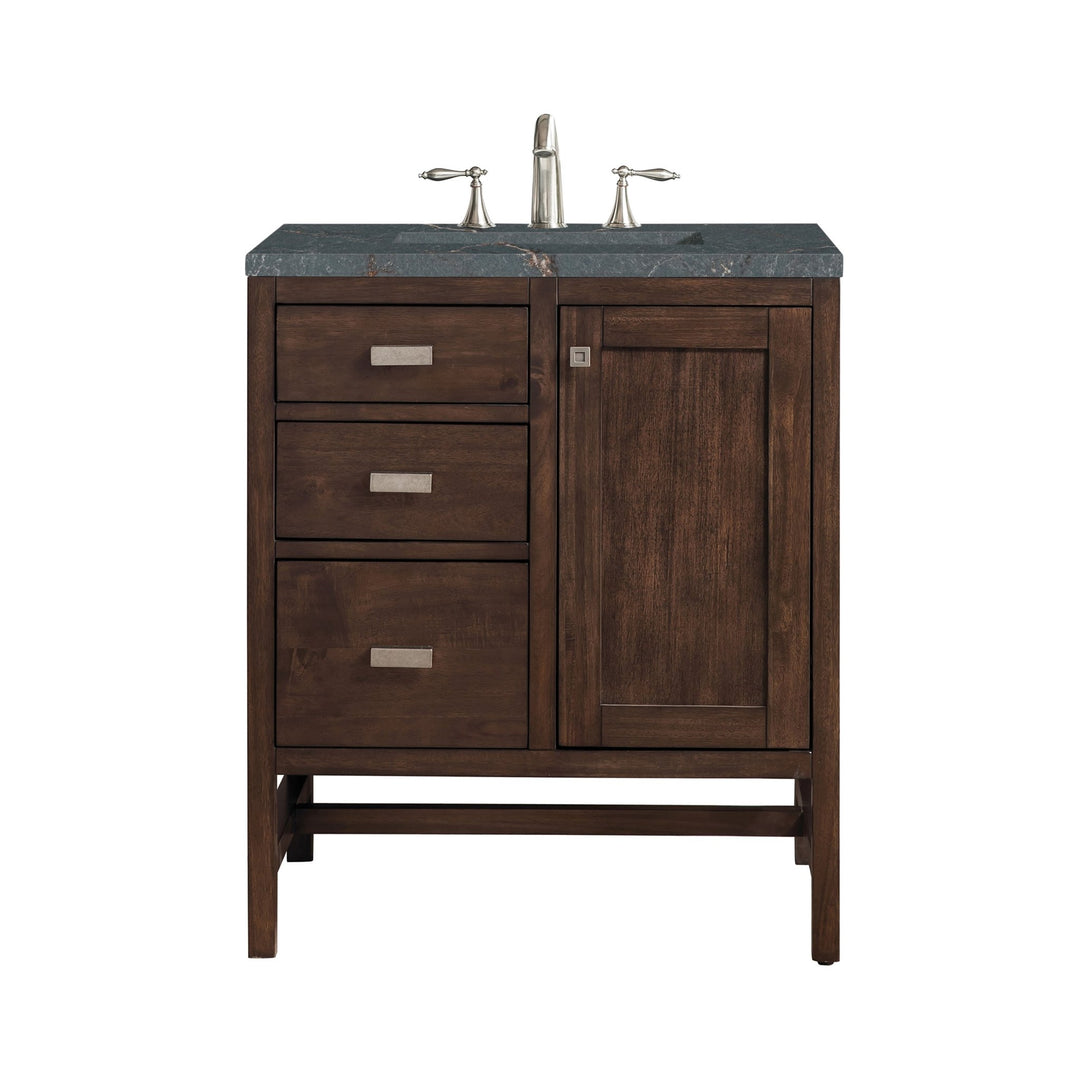 Addison 30" Single Vanity, Mid-Century Acacia w/ 3 CM Parisien Bleu Silestone Top