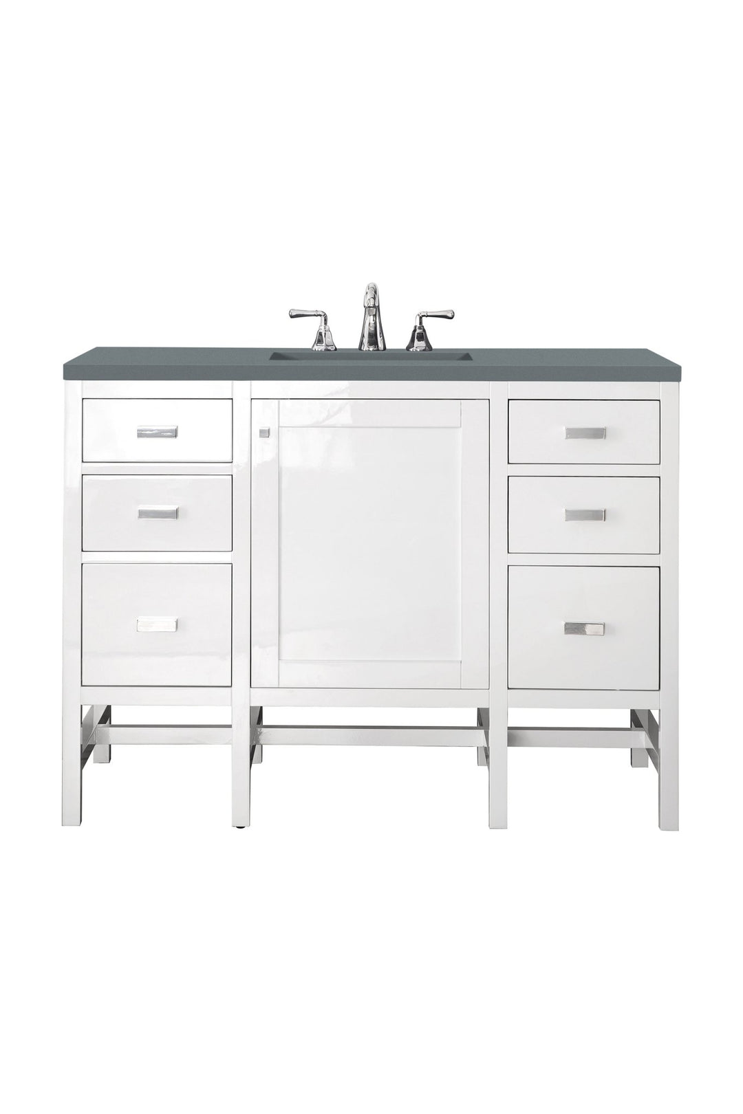 Addison 48" Single Vanity, Glossy White w/ 3 CM Cala Blue Top