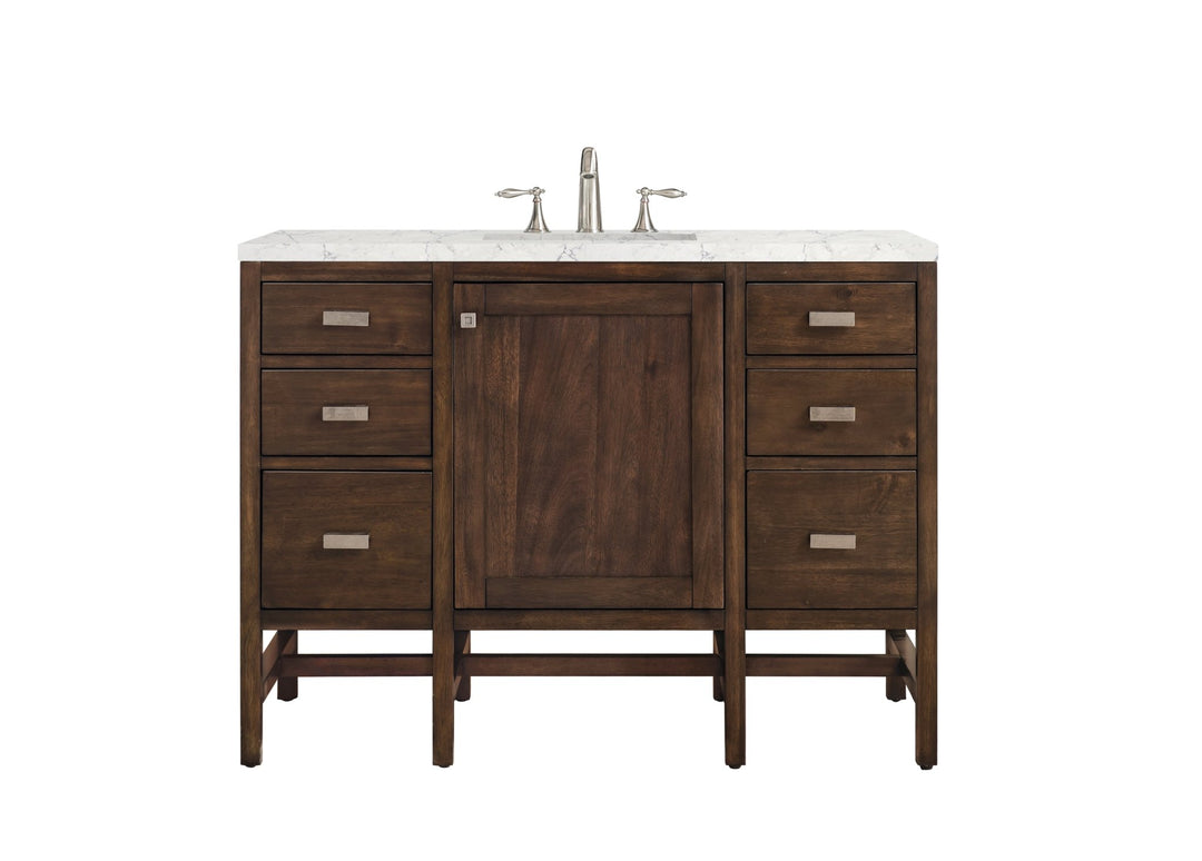 Addison 48" Single Vanity, Mid-Century Acacia w/ 3 CM Eternal Jasmine Pearl Silestone Top