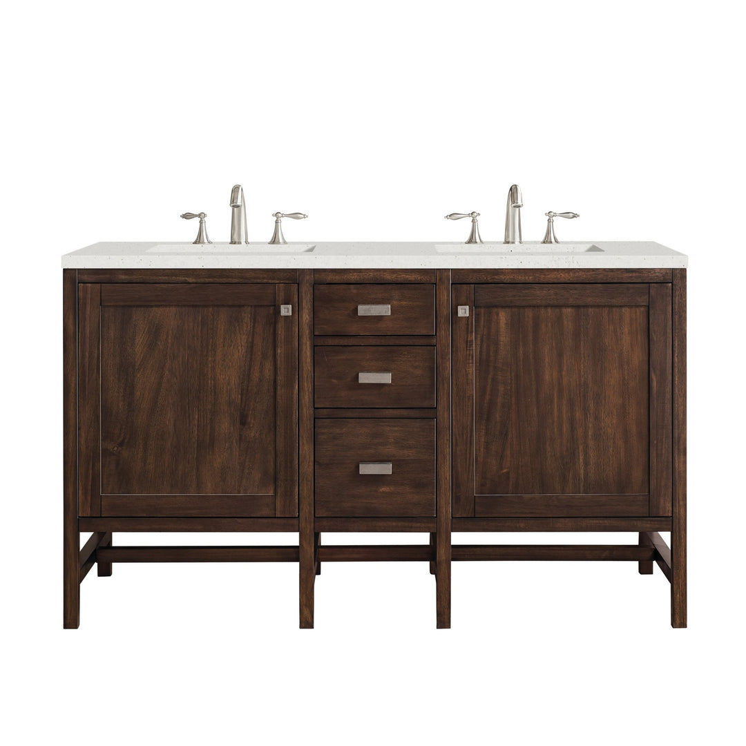Addison 60" Double Vanity, Mid-Century Acacia w/ 3 CM Lime Delight Silestone Top