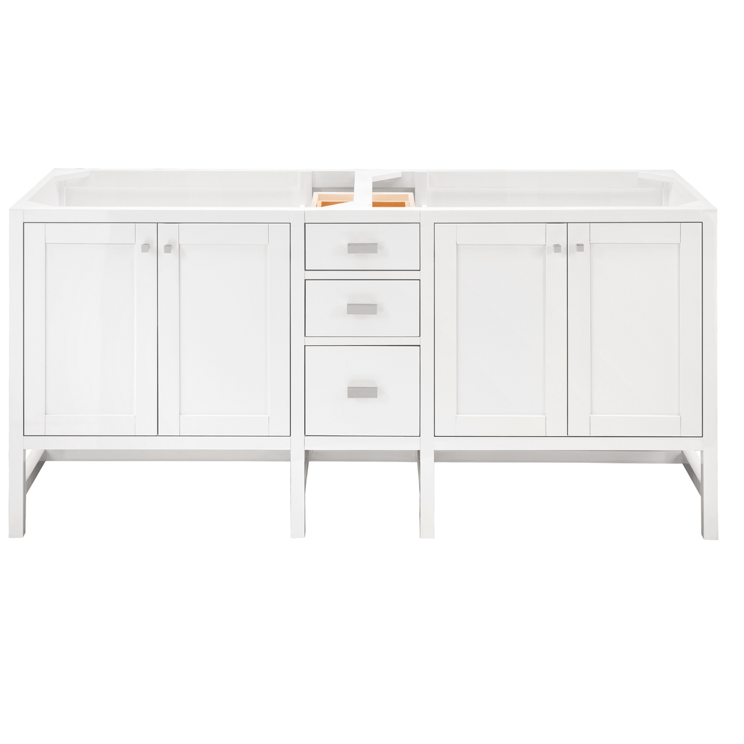 Addison 72" Double Vanity Cabinet, Glossy White