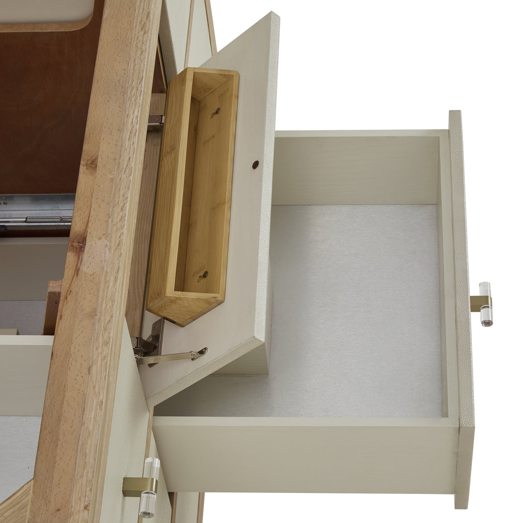 Celeste 48" Single Vanity, Sunwashed Oak with Embossed Shagreen w/ 3 CM White Zeus Silestone Top