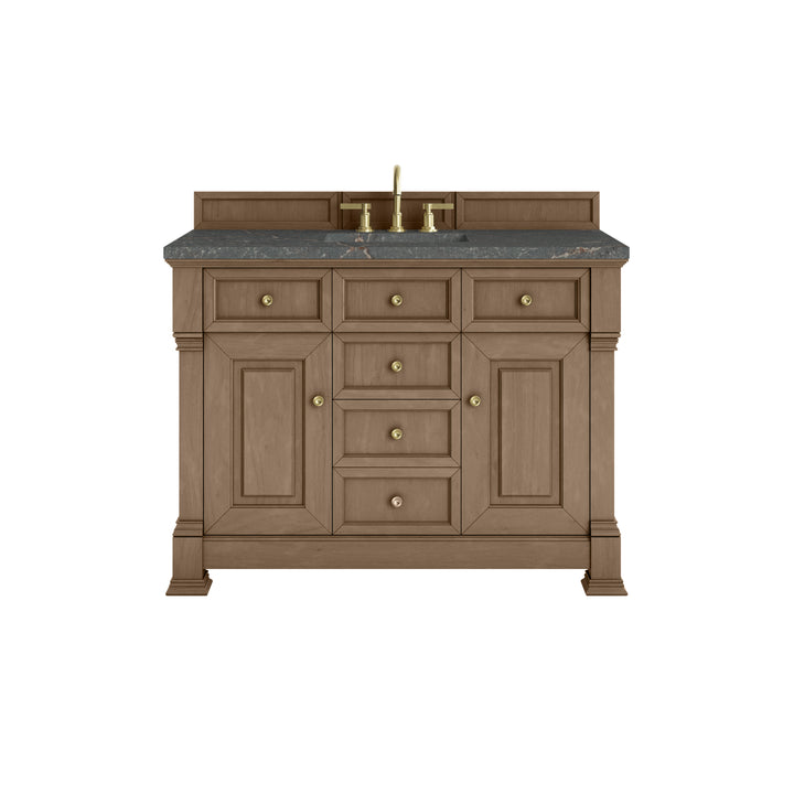 Brookfield 48" Single Vanity, Pecan w/ 3 CM Parisien Bleu Silestone® Top