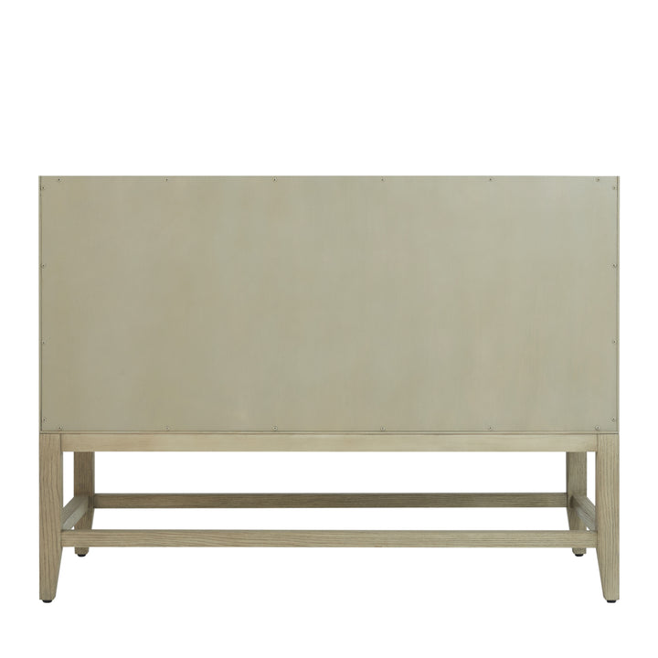 Emmeline 48" Single Vanity, Pebble Oak w/ 3 CM White Zeus Silestone Top