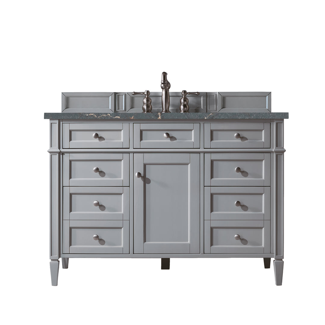 Brittany 48" Single Vanity, Urban Gray w/ 3 CM Parisien Bleu Silestone Top