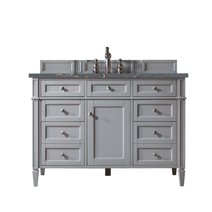 Brittany 48" Single Vanity, Urban Gray w/ 3 CM Parisien Bleu Silestone Top
