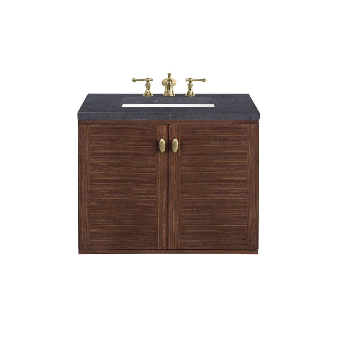 Amberly 30" Single Vanity, Mid-Century Walnut w/ 3 CM Charcoal Soapstone Top