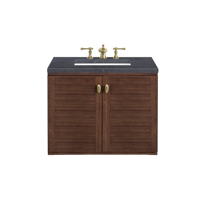 Amberly 30" Single Vanity, Mid-Century Walnut w/ 3 CM Charcoal Soapstone Top