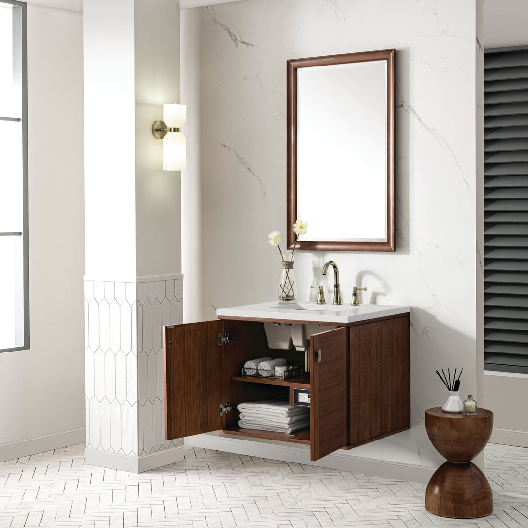 Amberly 30" Single Vanity, Mid-Century Walnut w/ 3 CM Lime Delight Top