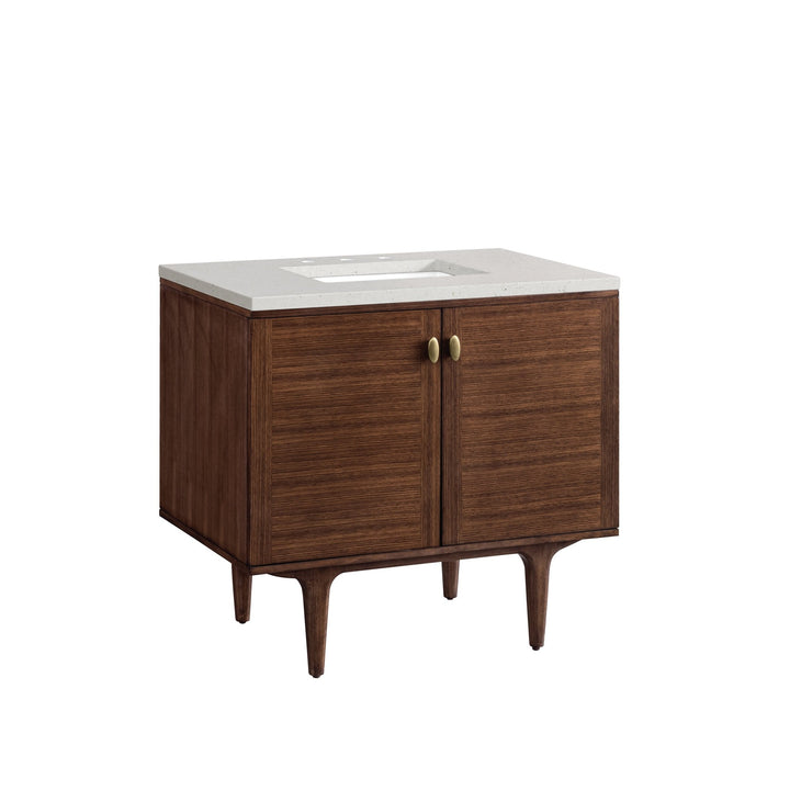 Amberly 36" Single Vanity, Mid-Century Walnut w/ 3 CM Lime Delight Top