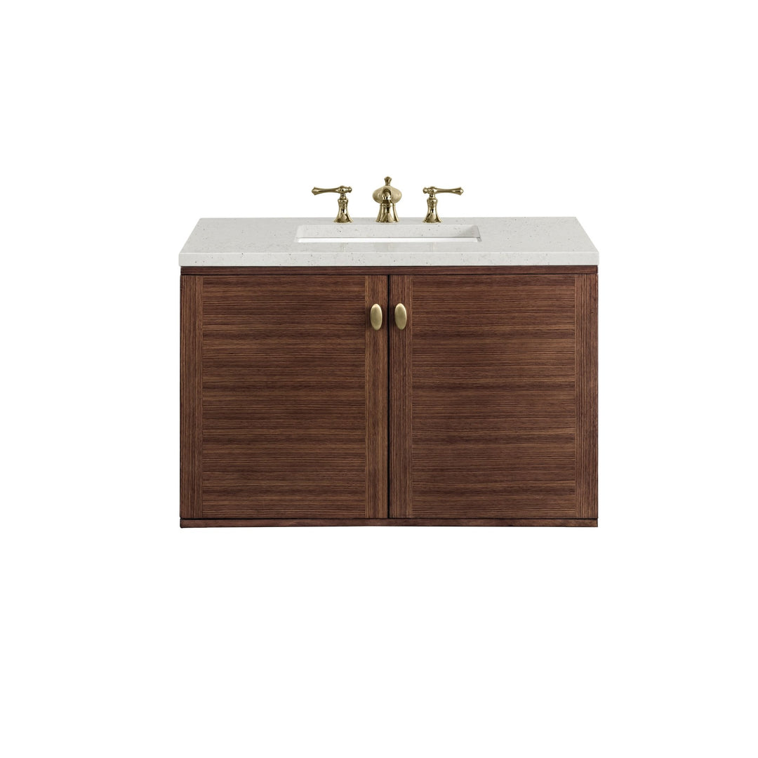 Amberly 36" Single Vanity, Mid-Century Walnut w/ 3 CM Lime Delight Top