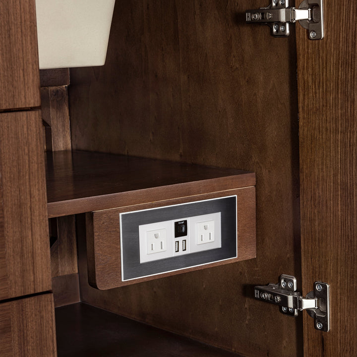 Amberly 72" Double Vanity Cabinet, Mid-Century Walnut