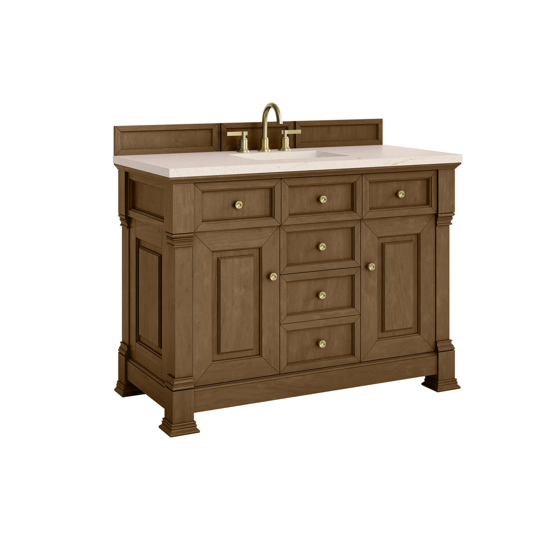 Brookfield 48" Single Vanity, Honey Oak w/ 3 CM Eternal Marfil Silestone® Top